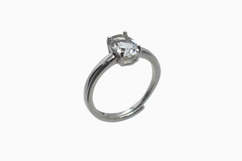 Divya दिव्या | Bergkristall | Ring | Silber | Rhodiniert